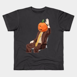 Dwight Shrute with a Pumpkin Head Kids T-Shirt